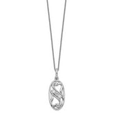 Sentimental Expressions Sterling Silver Rhodium-plated CZ Best Friends Forever 18in Necklace